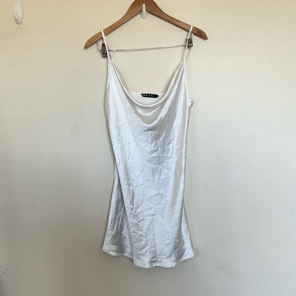 Motel Rocks Pavia Ivory Cowl Neck Slip Dress